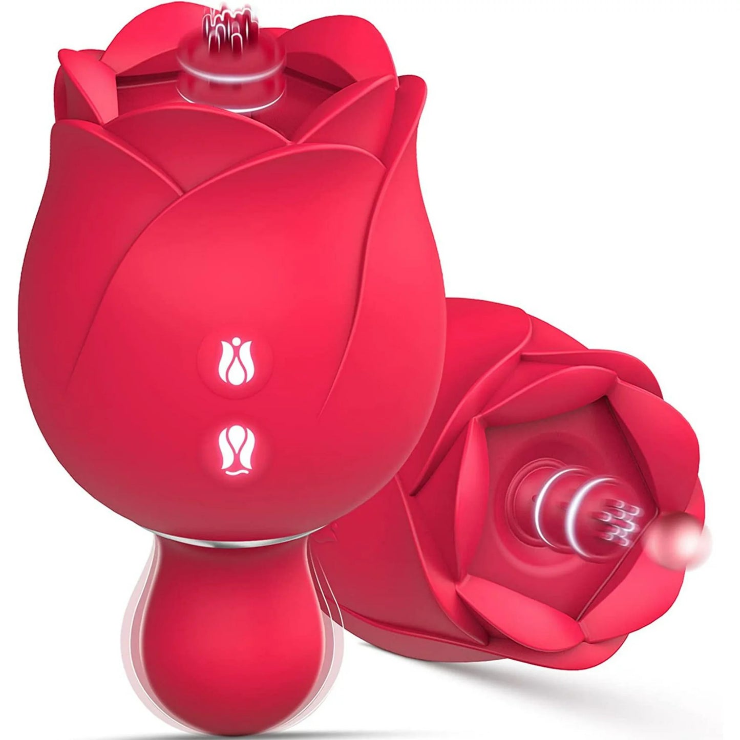 2in1 Rose Sex Toy Vibrator For Women With 9 Flapping Thrusting Modes - The Rose Toys