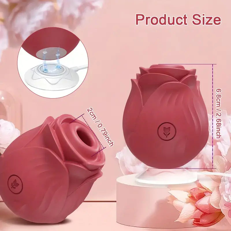 Sucking Rose Vibrator For Clitoral Nipple Stimulator With 10 Modes Sex Toy - The Rose Toys