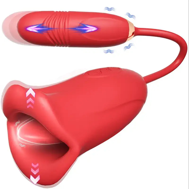 10 French Tongue Kissing Rose Toy G Spot Stimulator For Women Vibrator - The Rose Toys