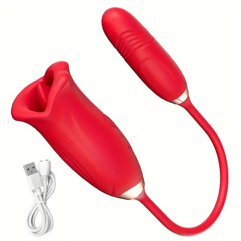 10 French Tongue Kissing Rose Toy G Spot Stimulator For Women Vibrator - The Rose Toys