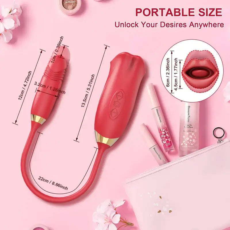 10 French Tongue Kissing Rose Toy G Spot Stimulator For Women Vibrator - The Rose Toys
