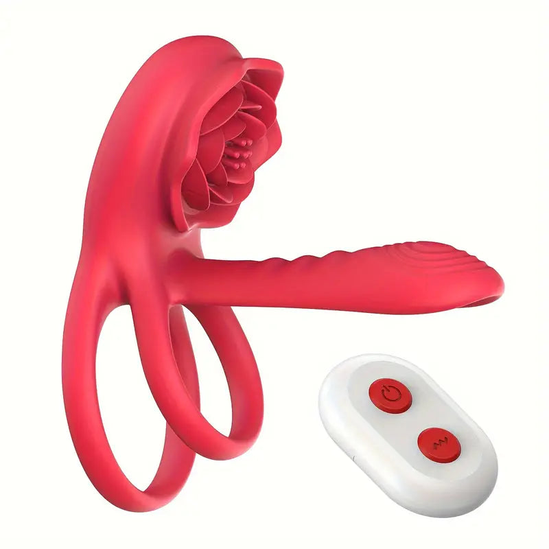 Vibrating Cock Ring With Rose Clitoral Stimulator For Couples The Rose Toys Vibrating Cock Ring With Rose Clitoral Stimulator For Couples The Rose Toys