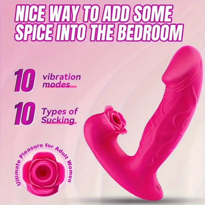 Clitoral Sucking Dildo 9 Vibrating Modes Remote Rose Vibrator The Rose Toys
