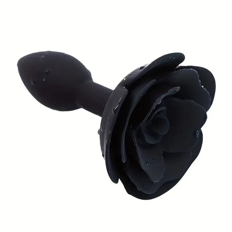 Detachable Waterproof Black Rose Silicone Anal Plug Adult Sex Toy The Rose Toys