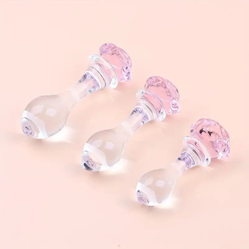 Crystal Glass Rose Anal Plug Sex Toy For G-spot Masturbation The Rose Toys