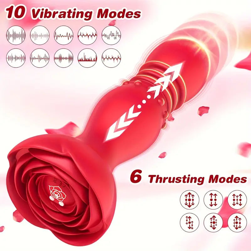 Thrusting Anal Butt Plug Vibrating Remote Control Rose Adult Sex Toy The Rose Toys