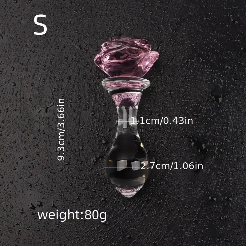 Crystal Glass Rose Anal Plug Sex Toy For G-spot Masturbation The Rose Toys