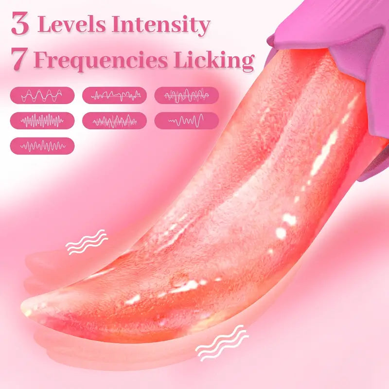 3In1 Women Rose Toy Clitoral Stimulator Tongue Licking Nipple Licker The Rose Toys