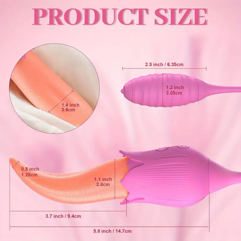 3In1 Women Rose Toy Clitoral Stimulator Tongue Licking Nipple Licker The Rose Toys