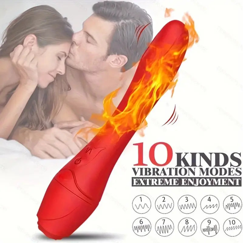 Rose G Spot Vibrator Heating Rose Dildo For Women Vagina Sex Toy The Rose Toys