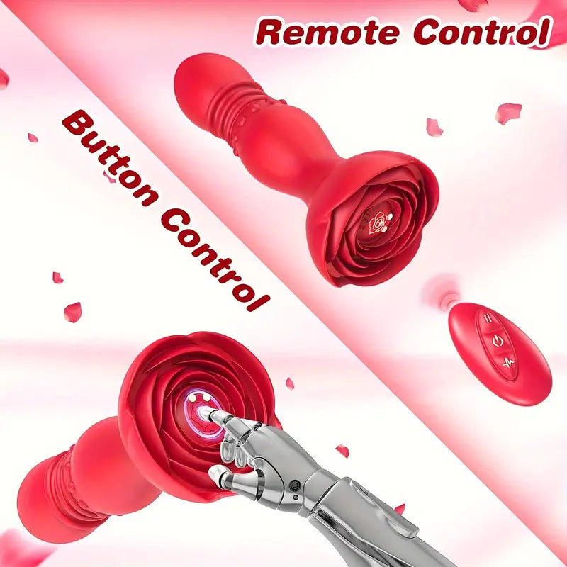Thrusting Anal Butt Plug Vibrating Remote Control Rose Adult Sex Toy The Rose Toys