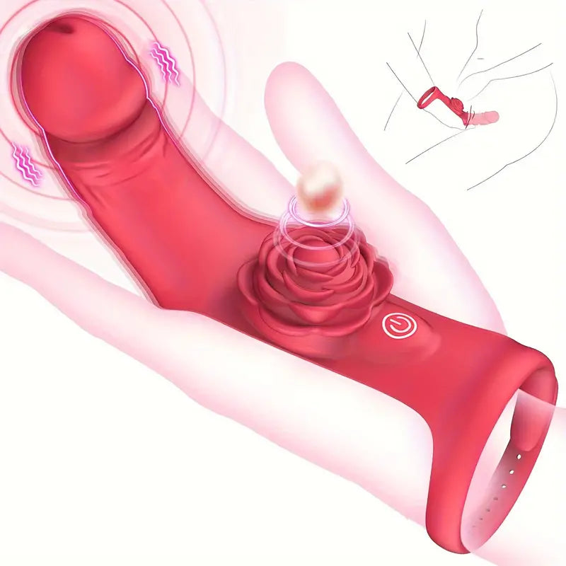 Realistic Dildo Clitoral Stimulator Finger Vibrator Women Rose Sex Toy The Rose Toys