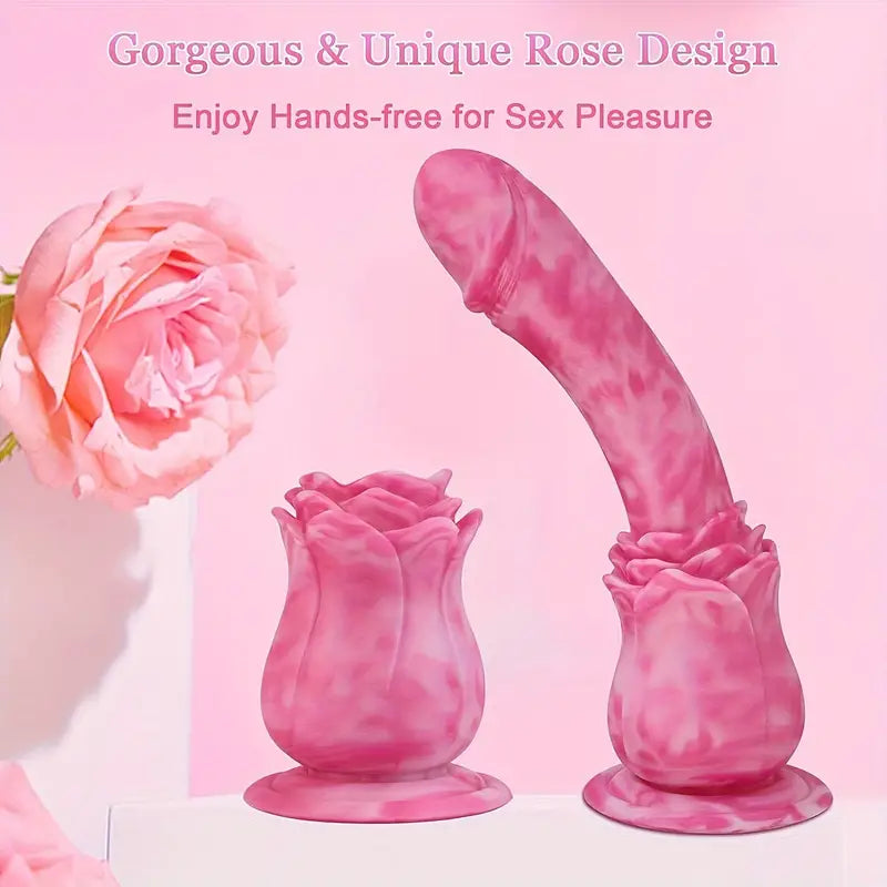 9.5 Inch Realistic Rose Female Lifelike Silicone Vagina Anal Dildo The Rose Toys
