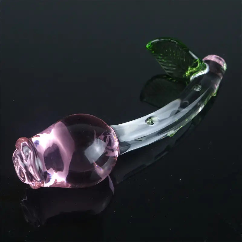 Handheld Glass Clear Rosebud Anal Plug Rose Adult Sex Toy For Pleasure The Rose Toys