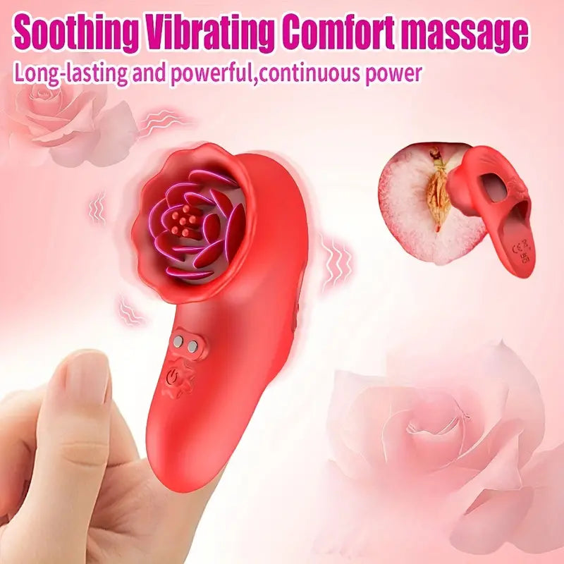 Silicone Clitoral Nipple Stimulator Rose Finger Vibrator Women Sex Toy The Rose Toys