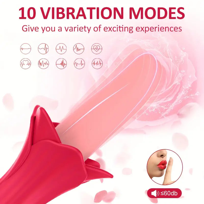 Fully Automatic Tongue Licking Suction Rose Sex Toy Vibrator For Women The Rose Toys