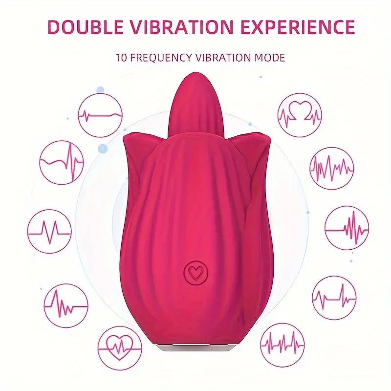 Rose Tongue Licking Vibrator For Women Simulation Silicone Sex Toy The Rose Toys