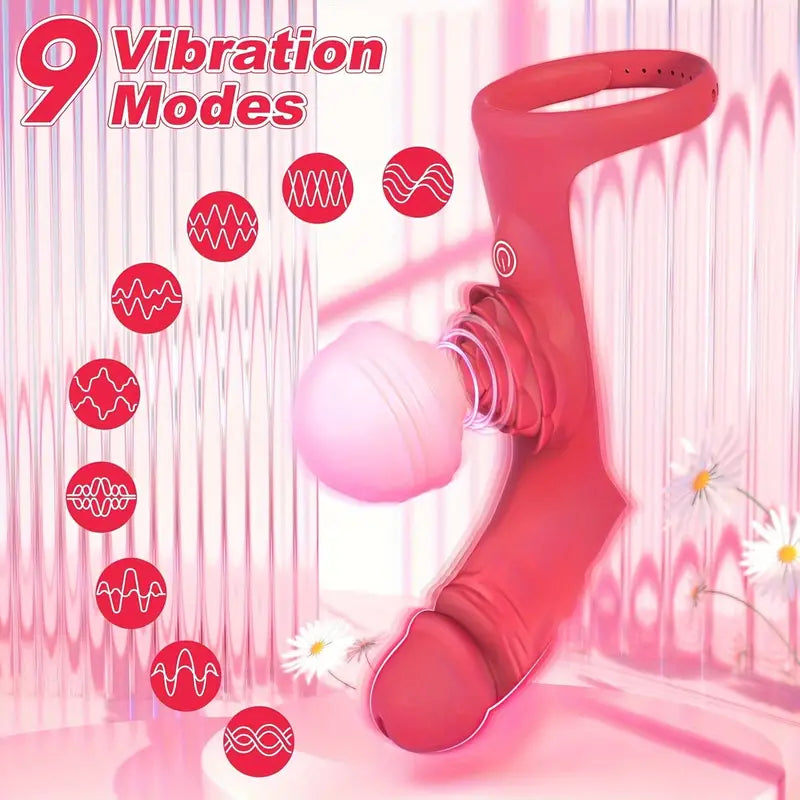 Realistic Dildo Clitoral Stimulator Finger Vibrator Women Rose Sex Toy The Rose Toys