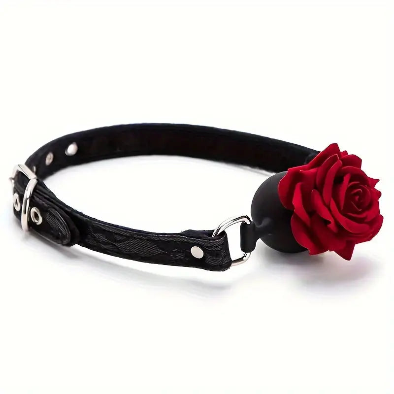 Flirting Rose Flower Mouth Ball Silicone Restraint Love Sex Toy The Rose Toys