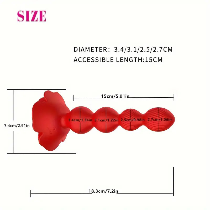 10 Rotating Twist Vibrating Graded Beads Rose Anal Vibrator Sex Toy The Rose Toys