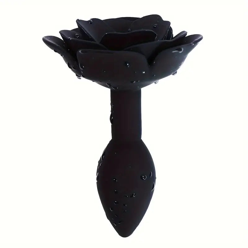 Detachable Waterproof Black Rose Silicone Anal Plug Adult Sex Toy The Rose Toys