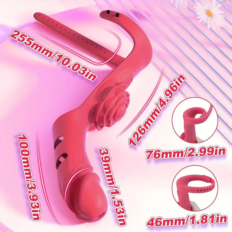 Realistic Dildo Clitoral Stimulator Finger Vibrator Women Rose Sex Toy The Rose Toys
