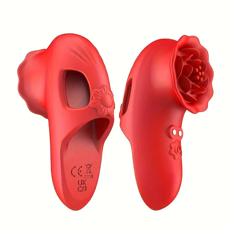 Silicone Clitoral Nipple Stimulator Rose Finger Vibrator Women Sex Toy The Rose Toys