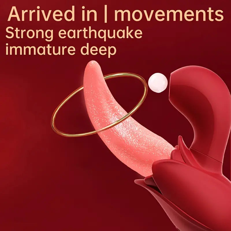 Licking Sucking Tongue Clitoris Stimulator G Spot Rose Vagina Vibrator The Rose Toys
