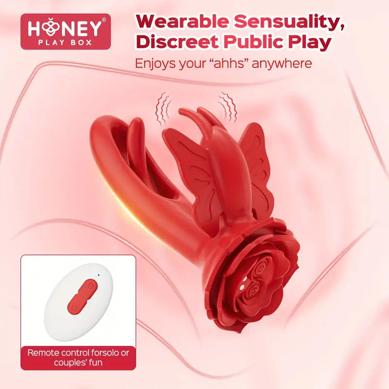 Butterfly Clit Stimulator Flapping G-spot Layla Wearable Rose Vibrator The Rose Toys