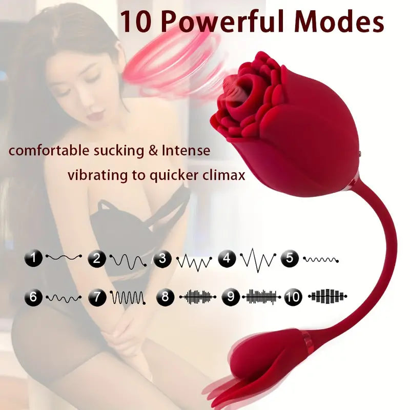 Rose Sucking Multi-frequency Vibration Teasing Massager Sex Toy The Rose Toys