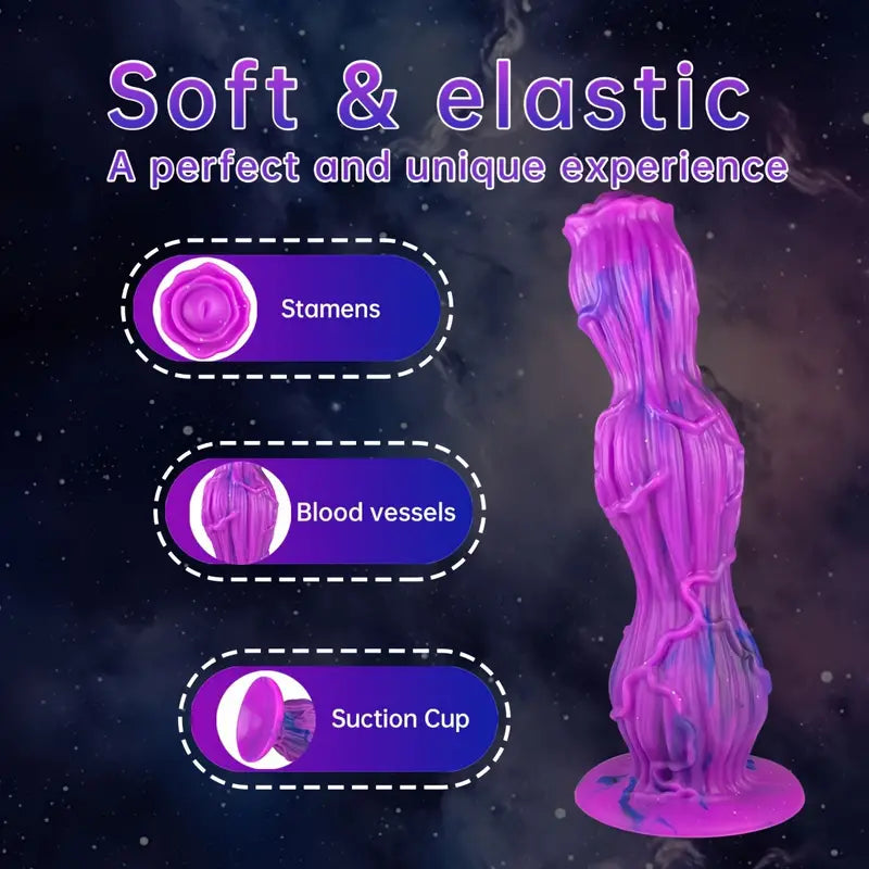 Soft Silicone Flower Rose Dragon Dual Knots Monster Dog Female Dildo The Rose Toys