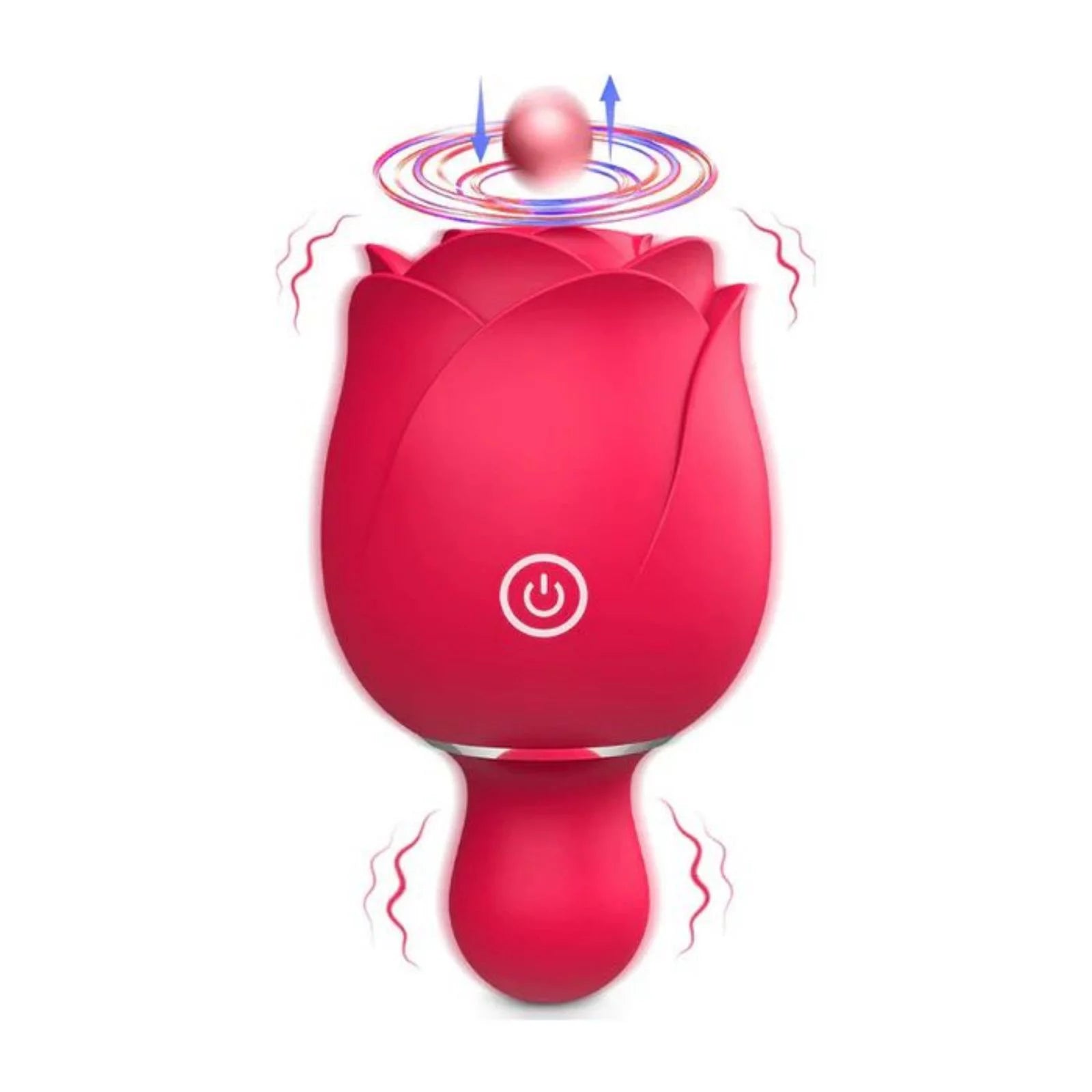2in1 Rose Sex Toy Vibrator For Women With 9 Flapping Thrusting Modes - The Rose Toys