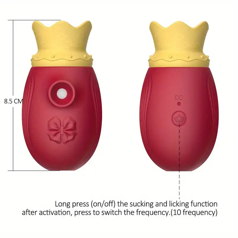 Royal Crown Tongue Licking Kissing Flapping 4in1 Rose Adult Love Sex Toy - The Rose Toys