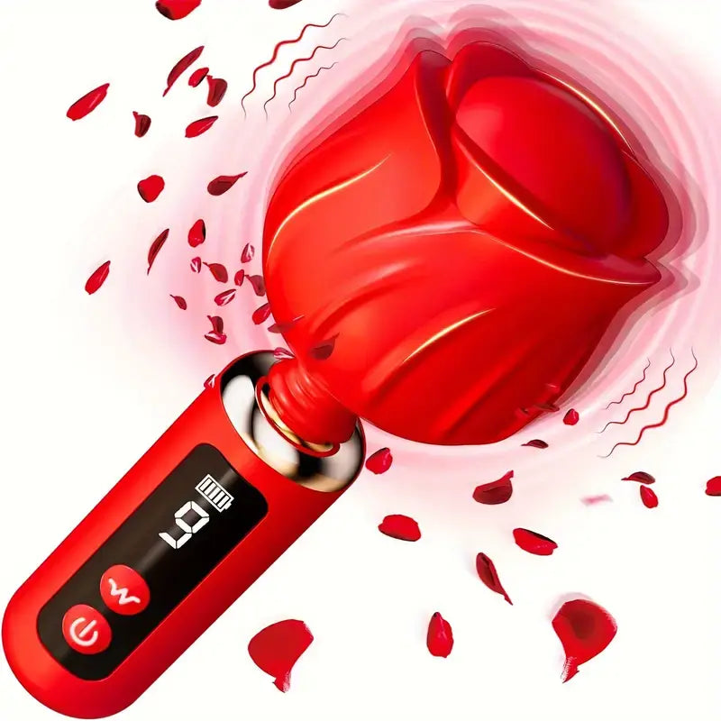 LED Display Mini Wand Waterproof Rose Vibrator Sex Toy For Women Love - The Rose Toys