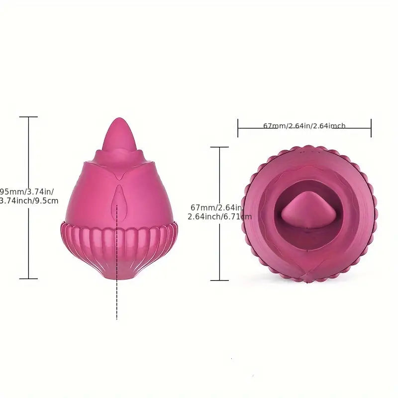 Heating Tongue Vibrating Rose G Vibrator Sex Toy For Breast Vagina Clitoris