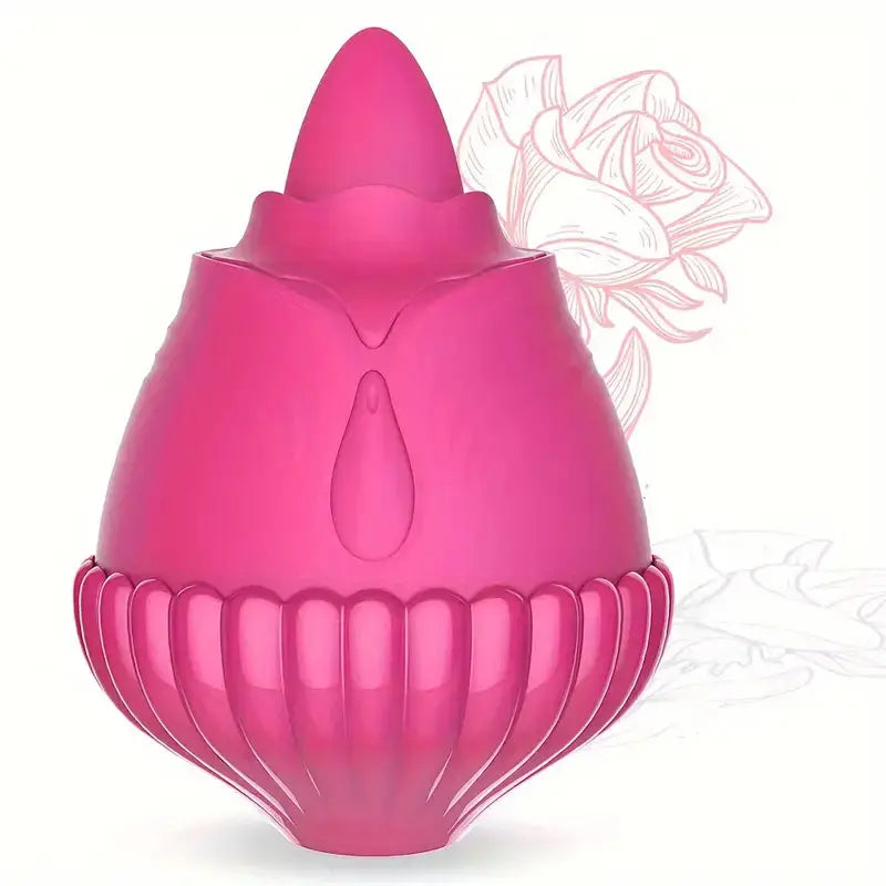 Heating Tongue Vibrating Rose G Vibrator Sex Toy For Breast Vagina Clitoris