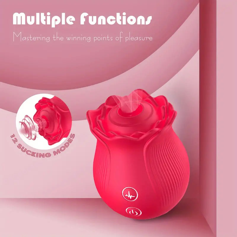 12 Frequency Sucking Vibrating Rose Sex Toy For Clit G-spot Anal Stimulation