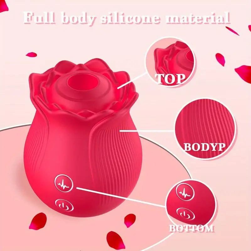 12 Frequency Sucking Vibrating Rose Sex Toy For Clit G-spot Anal Stimulation - The Rose Toys