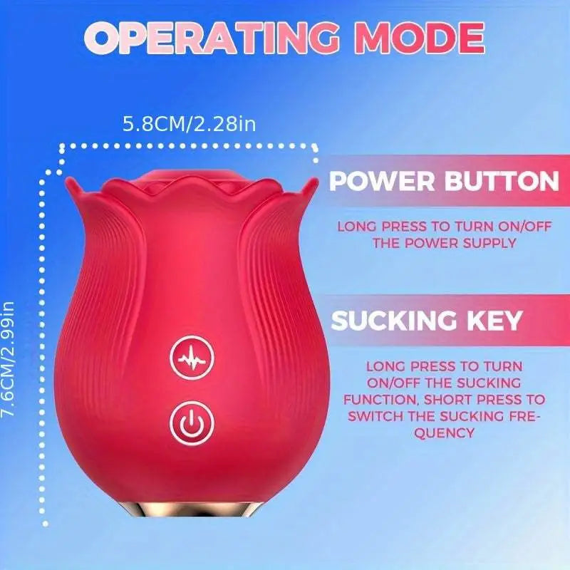 12 Frequency Sucking Vibrating Rose Sex Toy For Clit G-spot Anal Stimulation - The Rose Toys