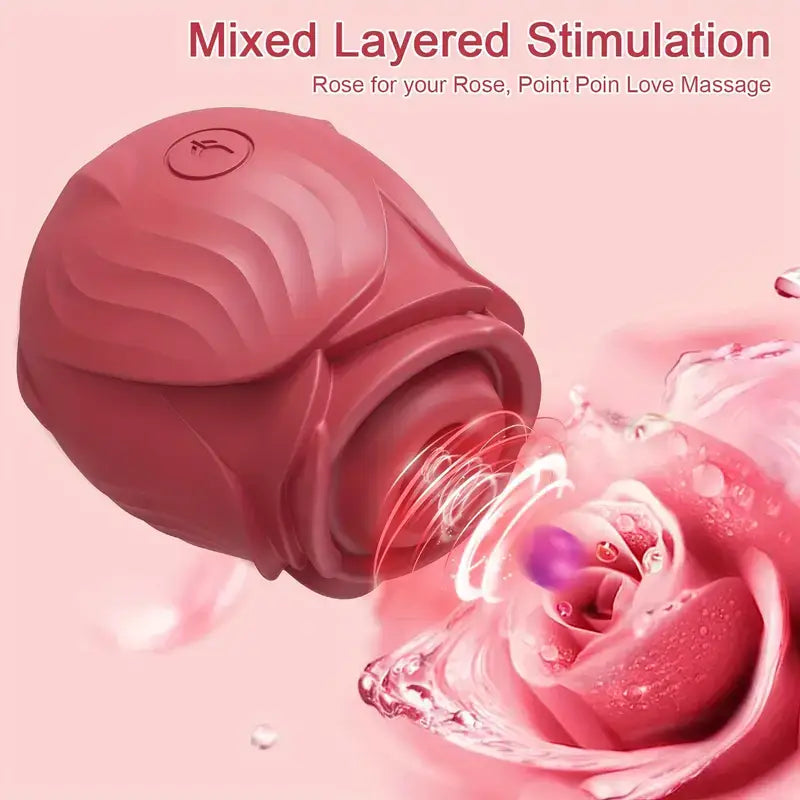 Sucking Rose Vibrator For Clitoral Nipple Stimulator With 10 Modes Sex Toy - The Rose Toys