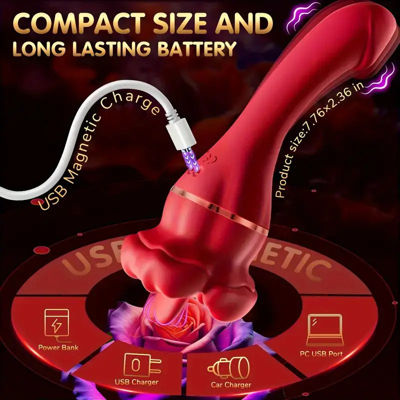 Premium Silicone Tongue Licking Rose Sex Toy For Clitoris G Spot Stimulation - The Rose Toys