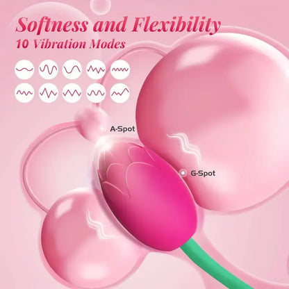 Valentine's Day Gift 2in1 Clitoral Tapping Rose Sucking Vibrator Sex Toy - The Rose Toys