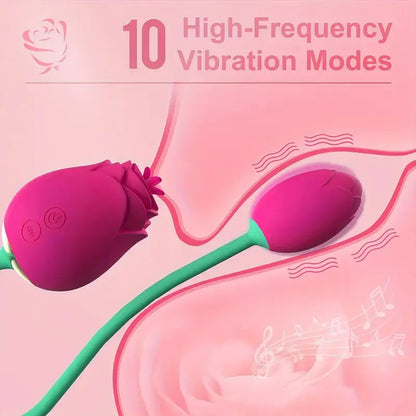 Valentine's Day Gift 2in1 Clitoral Tapping Rose Sucking Vibrator Sex Toy - The Rose Toys