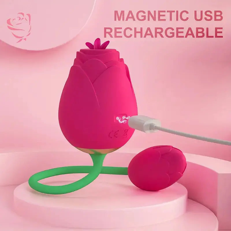 Valentine's Day Gift 2in1 Clitoral Tapping Rose Sucking Vibrator Sex Toy - The Rose Toys