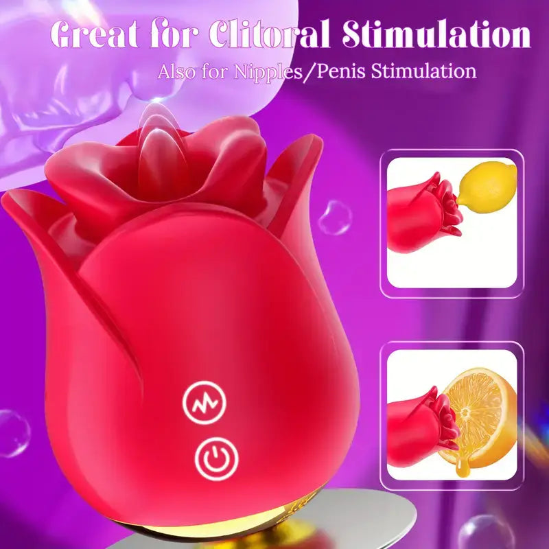 3in1 Tongue Lip 10 Vibration Modes 3 Kissing Tap Modes Rose Sex Toy - The Rose Toys