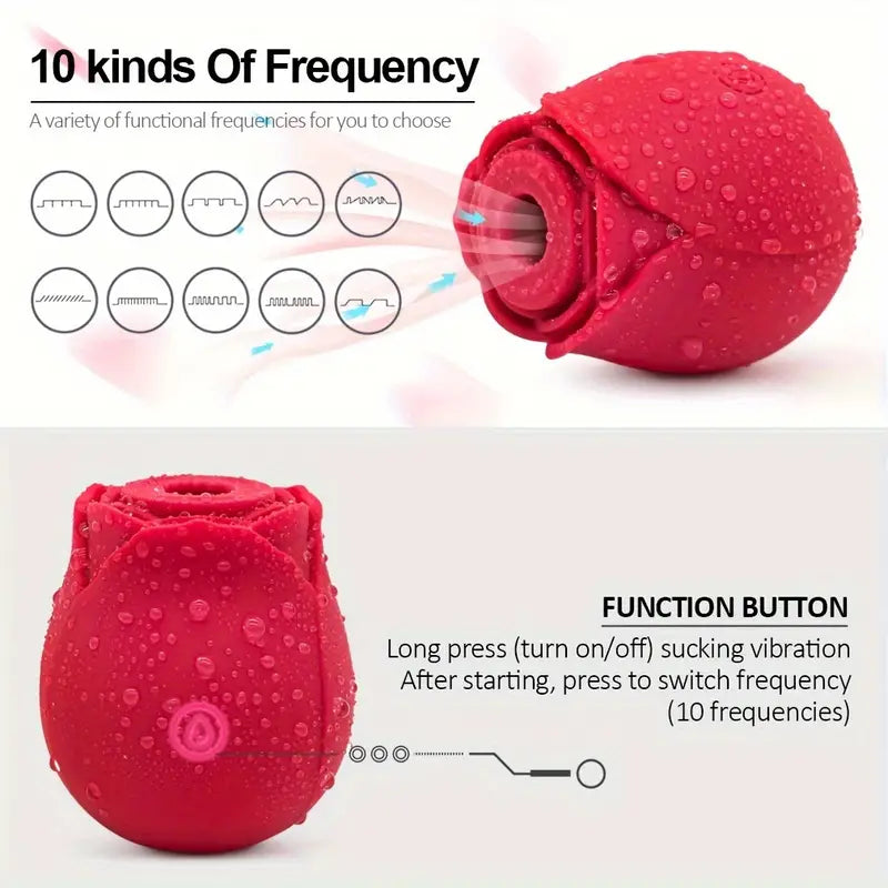 Ten Powerful Sucking Vibration Rose Sex Toy For Nipple Clit Stimulator - The Rose Toys