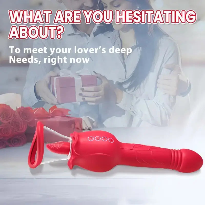 Licking Sucking Venting Modes Rose Dildo Vibrator For Women Couples - The Rose Toys