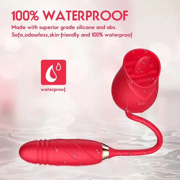 Thrusting Sucking Rose Toy Vibrator Sex Toy With Licking Tongue - The Rose Toys