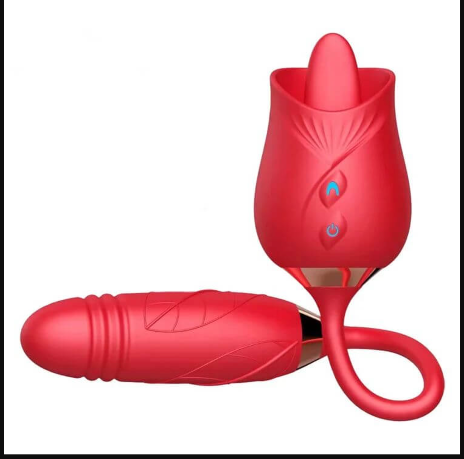 Thrusting Sucking Rose Toy Vibrator Sex Toy With Licking Tongue