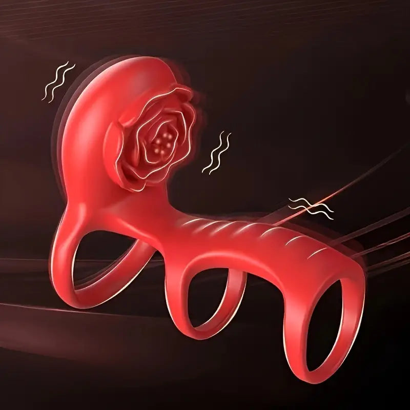 Locking Vibrating Cock Ring Rose Vibrator Sex Toy For Couples The Rose Toys